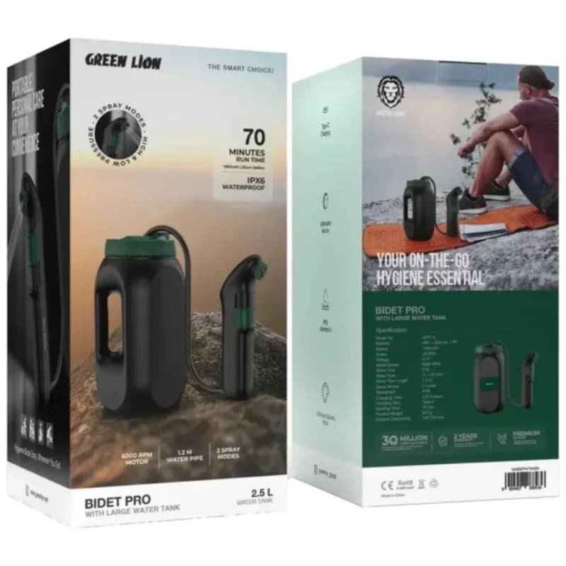دوش و بیده سفری گرین لاین BIDET PROمدل مخزن دار GPB-12 — تصویر ۲