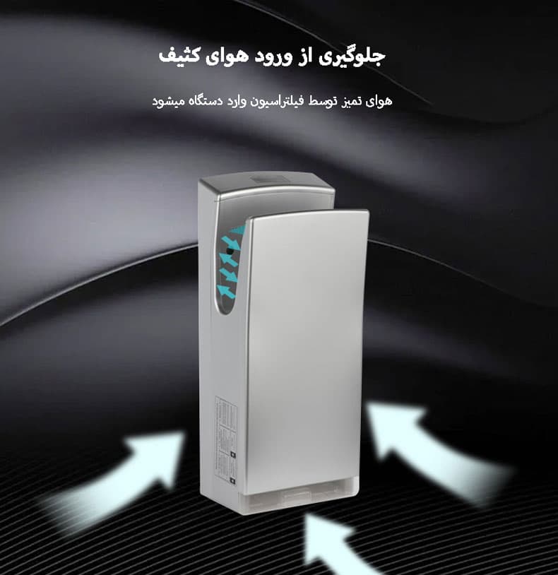 دست خشک کن ایستاده Shidoor TURBO 2X – نقره ای — تصویر ۴