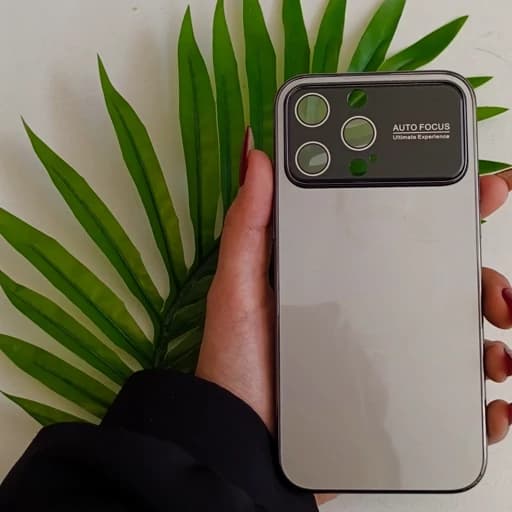 گارد گوشی Iphone 15 pro max طرح مگ سیف دار رنگ خاکستری و با محافظ لنز قاب و کاور و محافظ موبایل