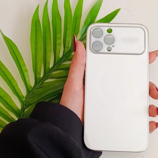 گارد گوشی Iphone 15 pro max طرح مگ سیف دار رنگ سفید و با محافظ لنز قاب و کاور و محافظ موبایل