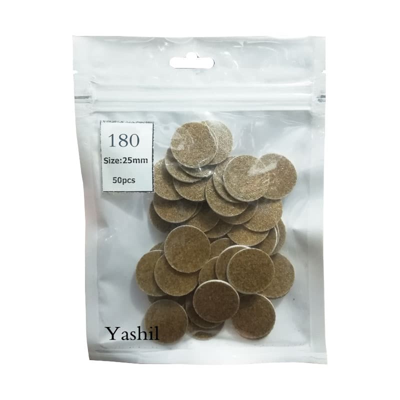 یدک دیسک پدیکور یاشیل قطر 25 میلی متر زبری 180 بسته 50 عددی