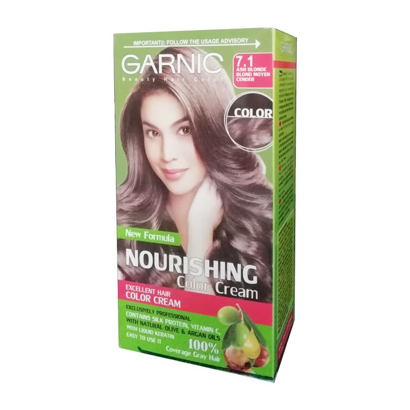کیت رنگ مو گارنیک شماره 7.1 حجم 80 میلی لیتر رنگ بلوند خاکستری