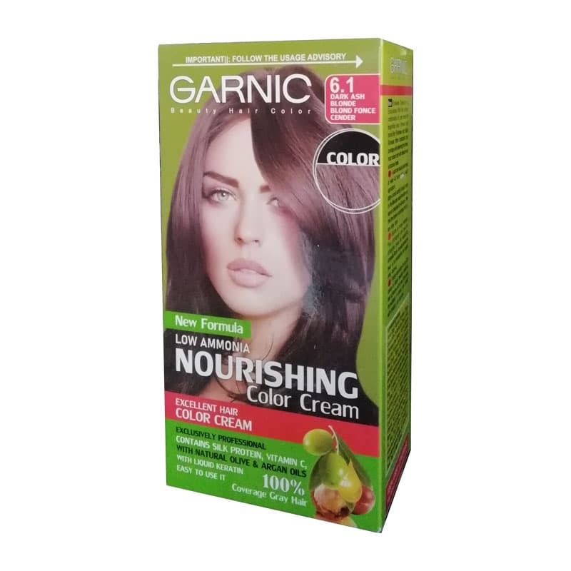کیت رنگ مو گارنیک شماره 6.1 حجم 80 میلی لیتر رنگ بلوند خاکستری تیره