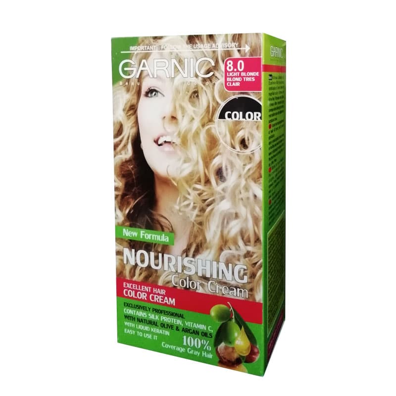کیت رنگ مو گارنیک شماره 8.0 حجم 80 میلی لیتر رنگ بلوند روشن