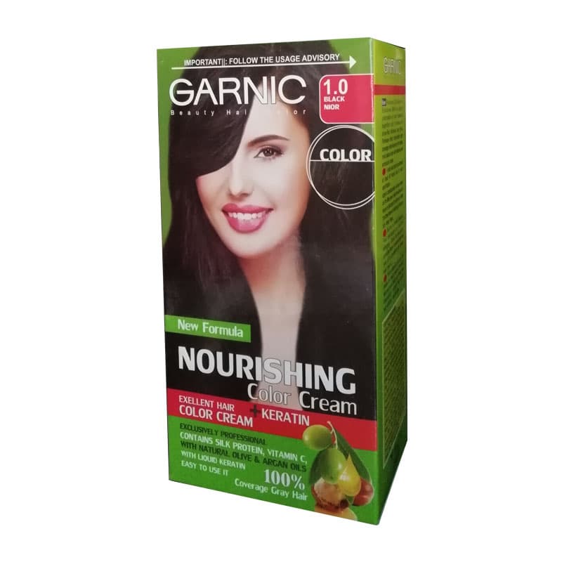 کیت رنگ مو گارنیک شماره 1.0 حجم 80 میلی لیتر رنگ مشکی