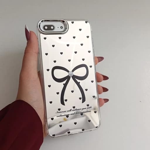 گارد گوشی Iphone 7P /Iphone 8P طرح آیینه ای فانتزی مدل پاپیون رنگ مشکی آیفون 7 پی / آیفون 8 پی قاب و کاور