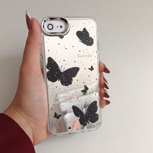 گارد گوشی Iphone 7G /Iphone 8G طرح آیینه ای فانتزی مدل پروانه رنگ مشکی آیفون 7 جی / آیفون 8 جی قاب و کاور