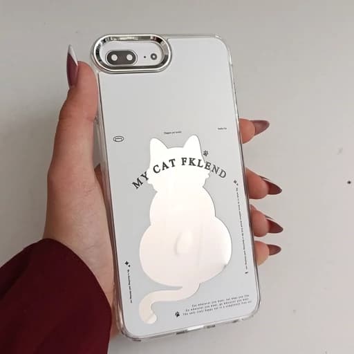 گارد گوشی Iphone 6P طرح آیینه ای فانتزی مدل گربه ای آیفون6 پی قاب و کاور