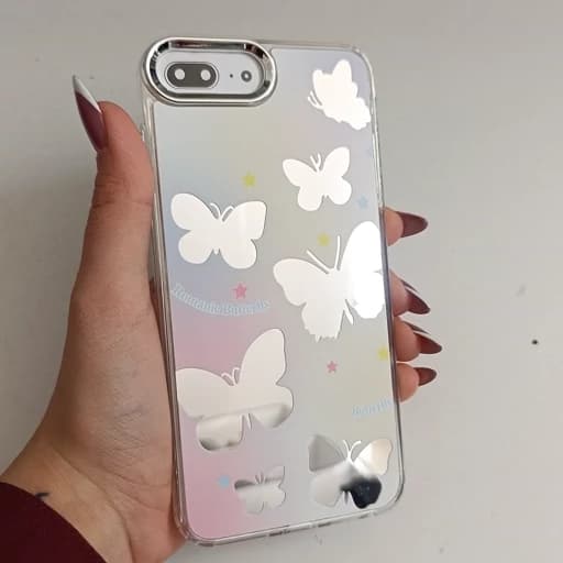 گارد گوشی Iphone 6P طرح آیینه ای فانتزی مدل پروانه هفت رنگ آیفون 6 پی قاب و کاور — تصویر ۲