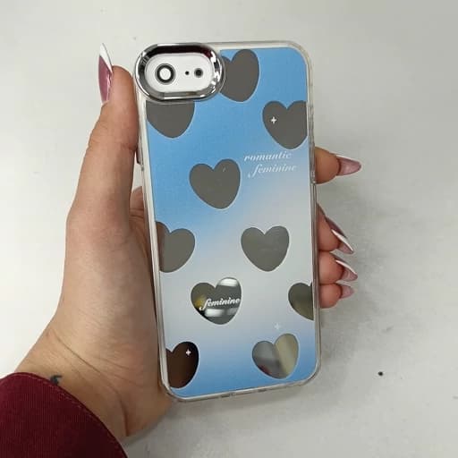 گارد گوشی Iphone 6G طرح آیینه ای فانتزی مدل قلب رنگ آبی آیفون 6 جی قاب و کاور — تصویر ۲