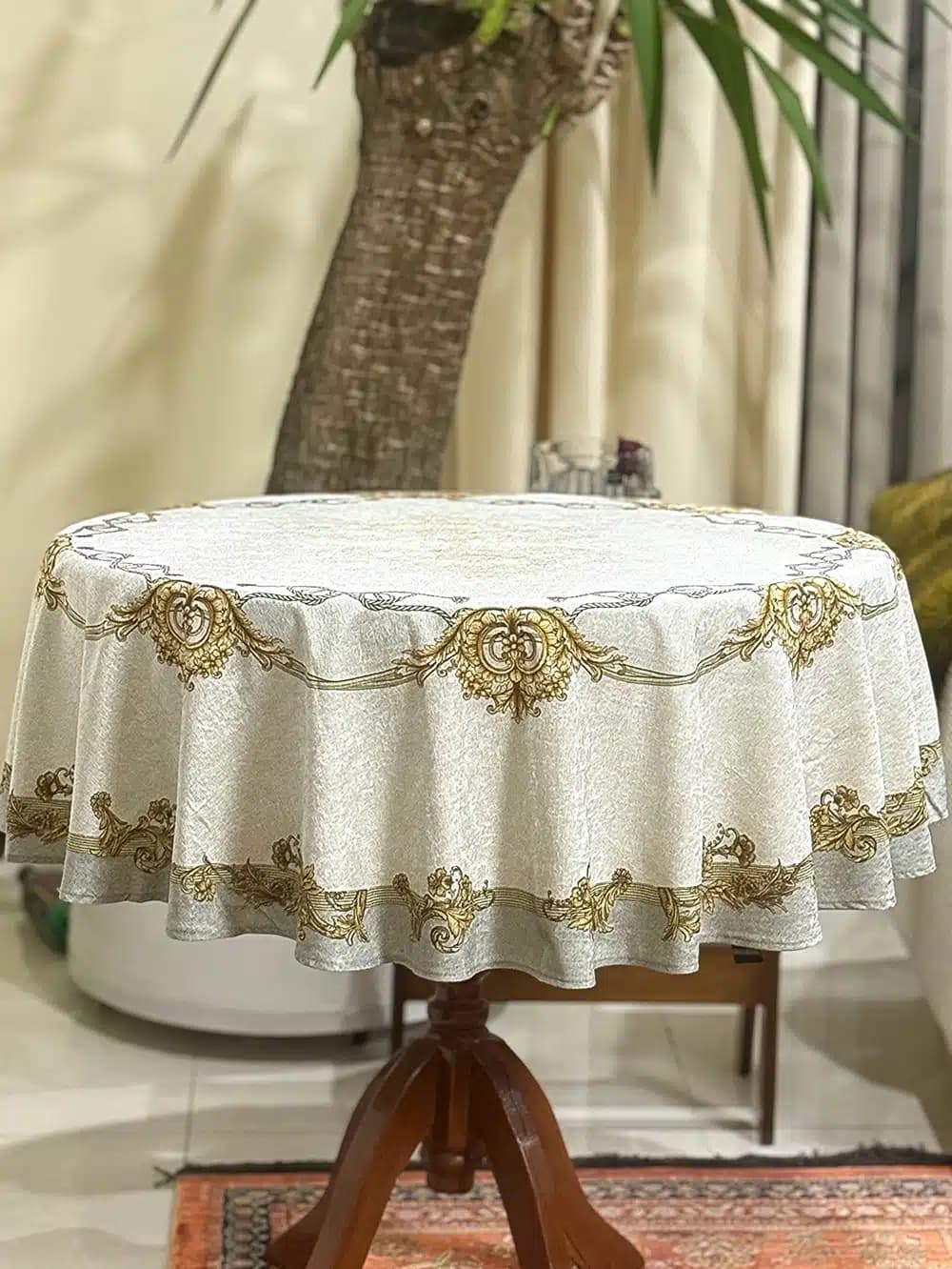 رومیزی گرد طرح ارکیده — تصویر ۲