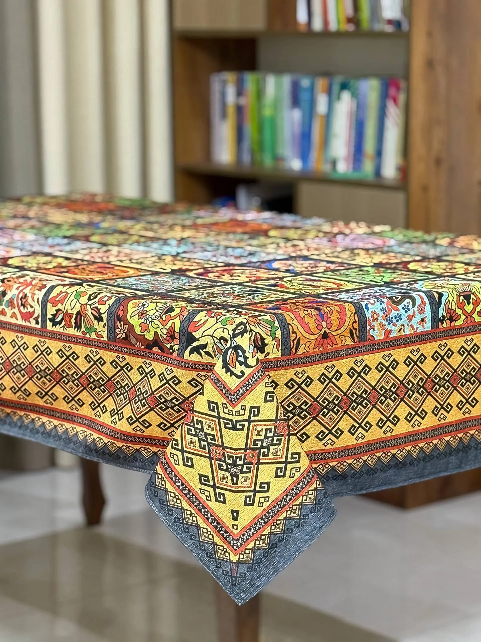 رومیزی طرح خشتی
