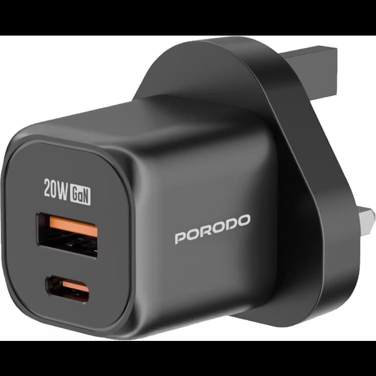 شارژر پرودو Porodo GaN Dual Port Wall Charger UK