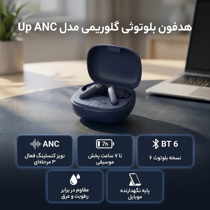 هدفون بلوتوثی گلوریمی Glorimi Up Anc — تصویر ۳