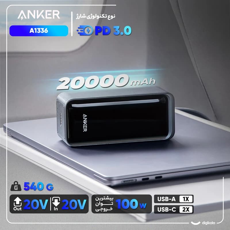 پاوربانک انکر مدل Anker Prime Power Bank 200W A1336 — تصویر ۷