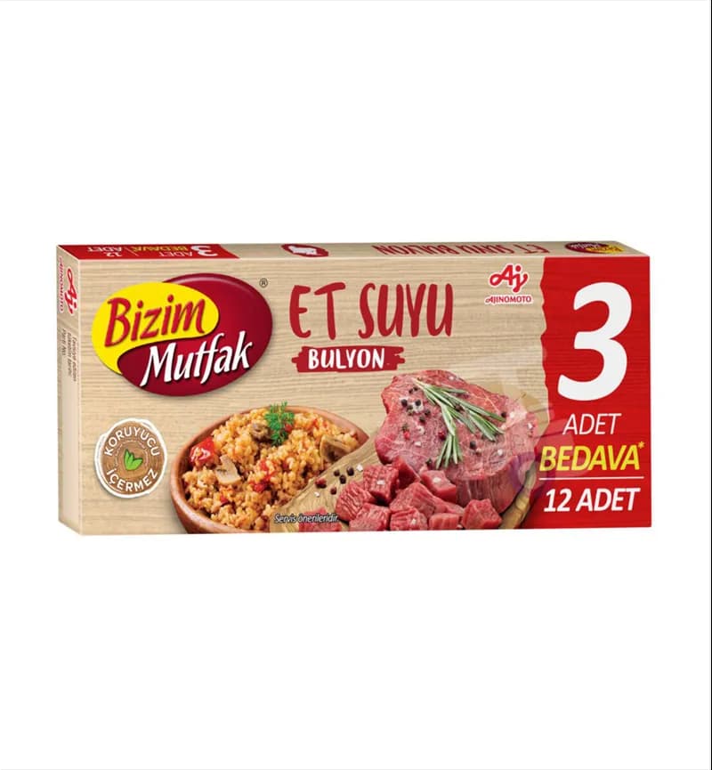 عصاره گوشت بیزیم موتفاک Bizim Mutfak بسته 12 عددی