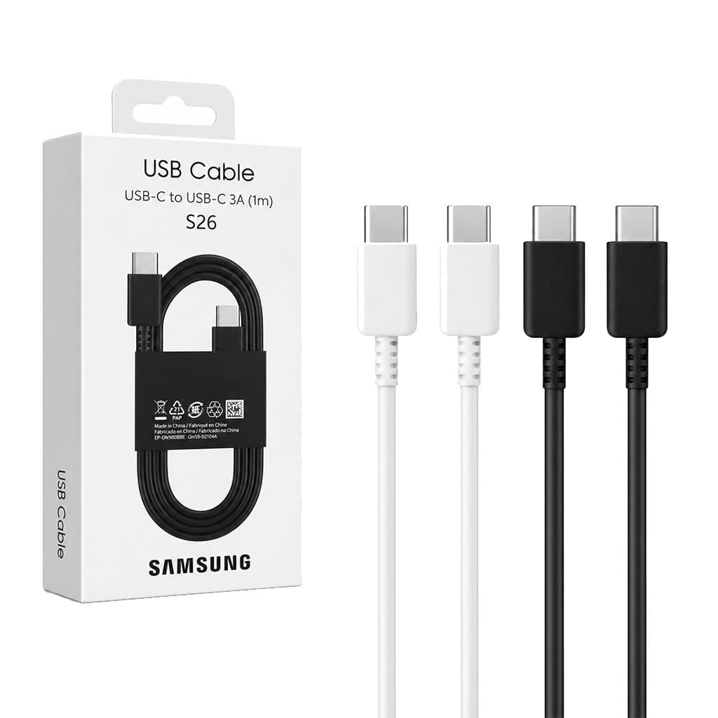 کابل شارژ دو سر Type-C PD فست Samsung EP-DW767 پک سفید مدل S26