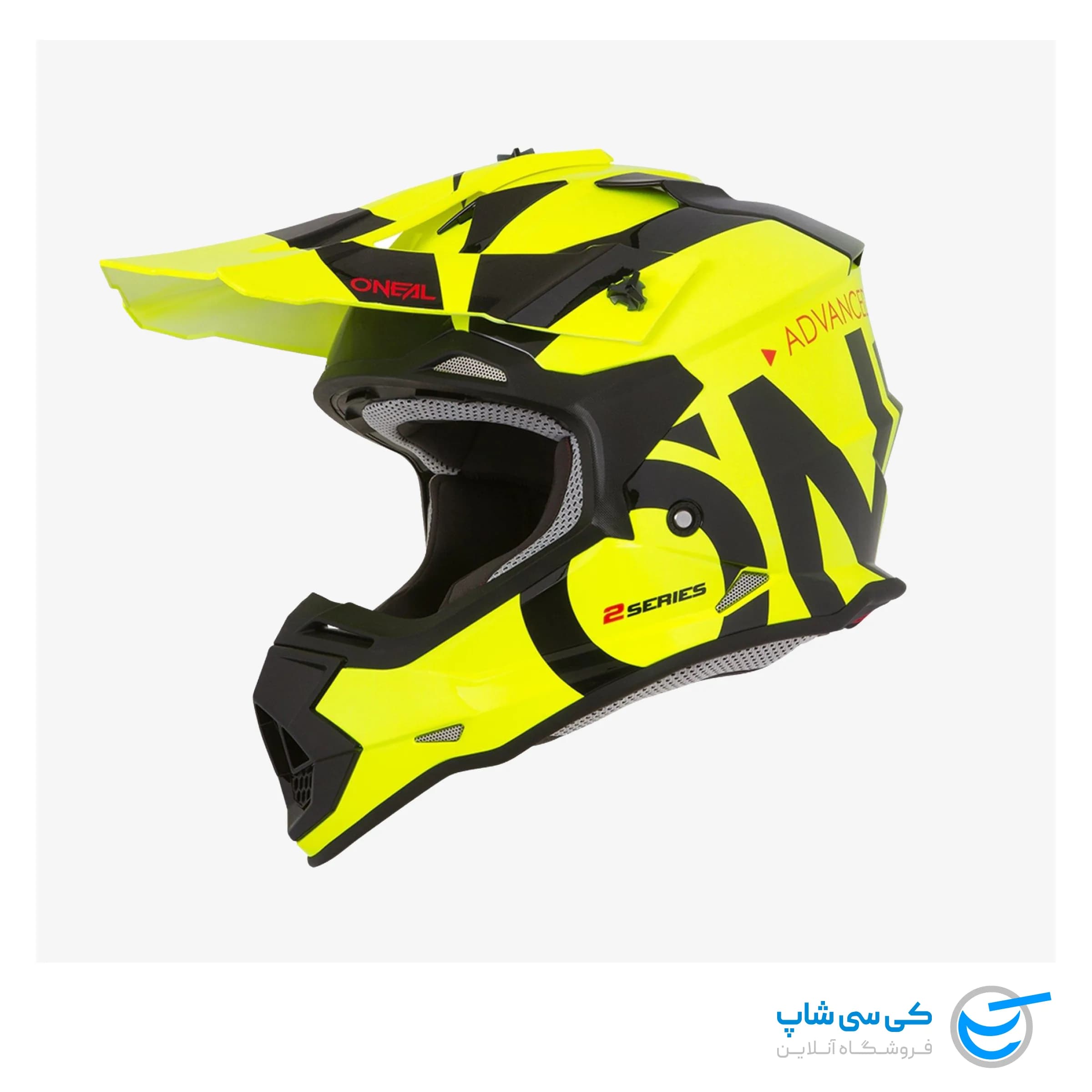 کلاه کاسکت موتور کراس اونیل سری 2 طرح Slick رنگ زرد نئون و مشکی
