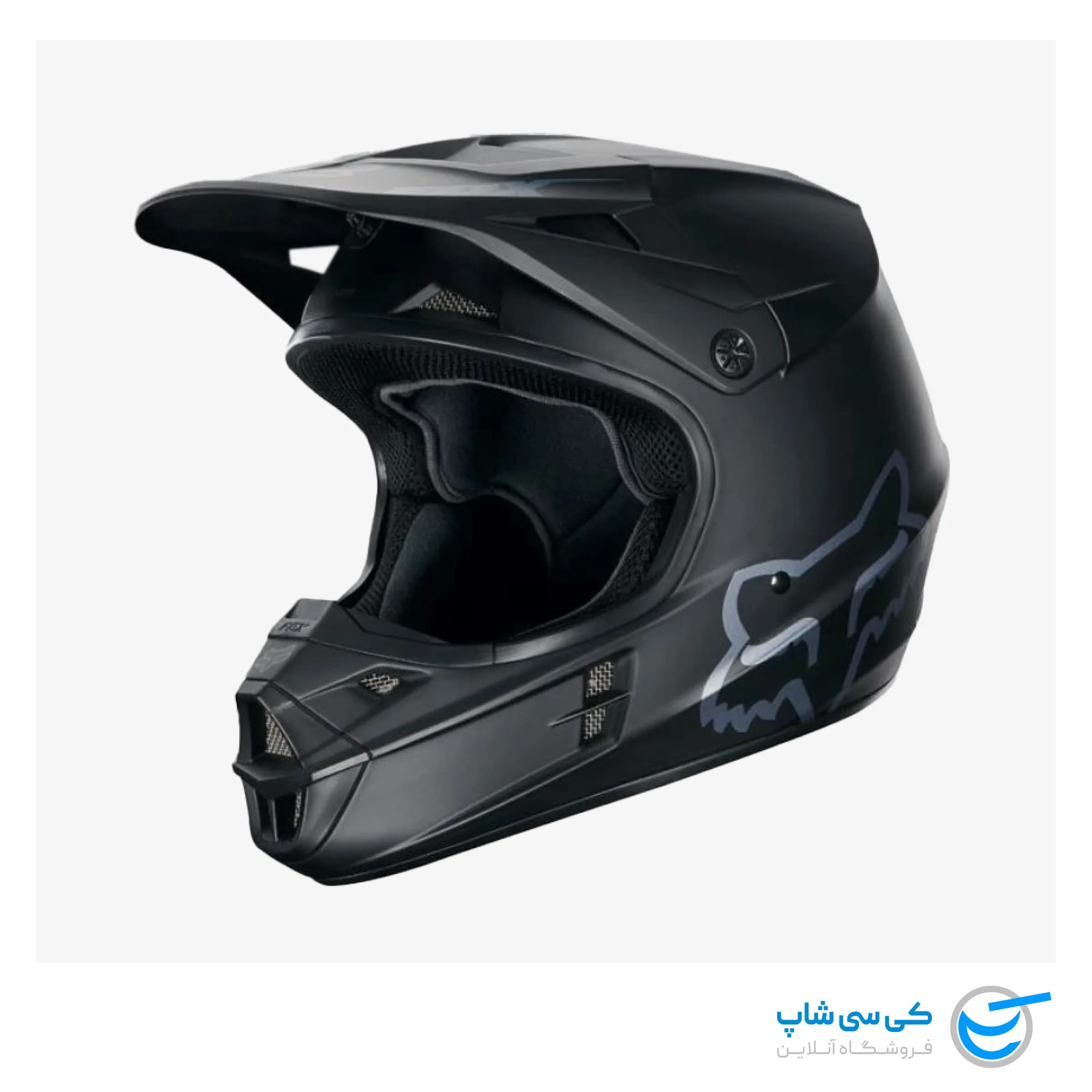 کلاه موتور کراس فاکس مدل V1 طرح Solid رنگ مشکی مات
