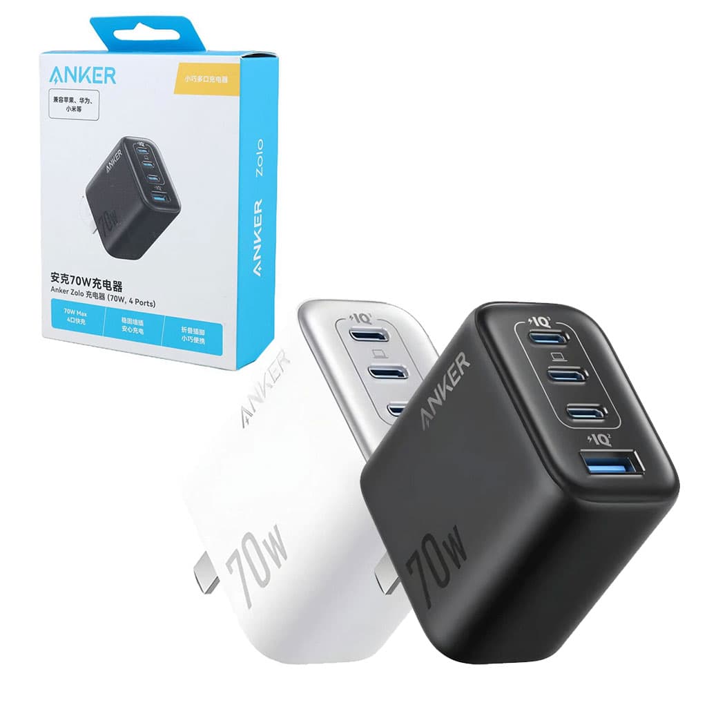 آداپتور شارژر انکر IQ3 سوپر فست 4 پورت 2 پین Anker Zolo charger 70w A121C