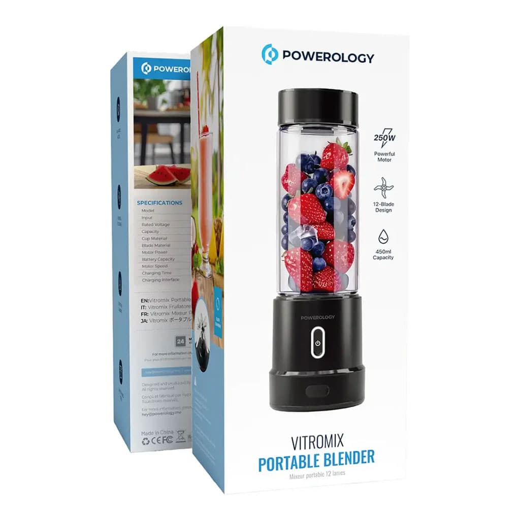 بلندر و مخلوط کن 12 تیغه شارژی پاورولوژی مدل ویترومیکسPowerology Vitromix Portable Blender — تصویر ۶