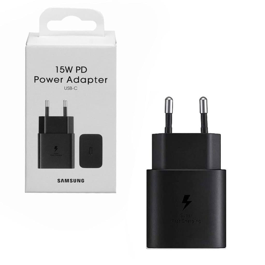 آداپتور شارژر 2پین با پورت PD Samsung EP-TA800 15W PD پک سفید اورجینال