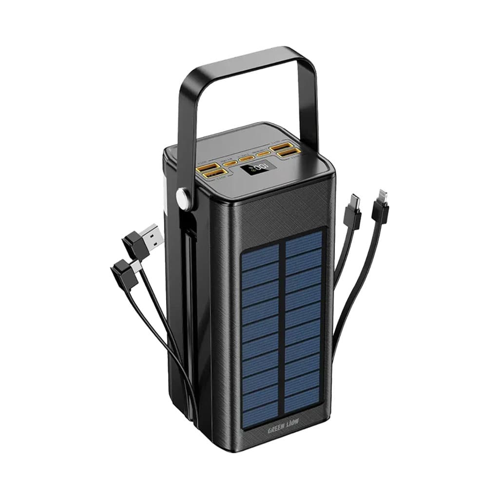 پاوربانک خورشیدی 80000mAh کابل متصل گرین لاین مدل سولار ایکس Green Lion 80000 mAh Solar X Power Bank — تصویر ۲