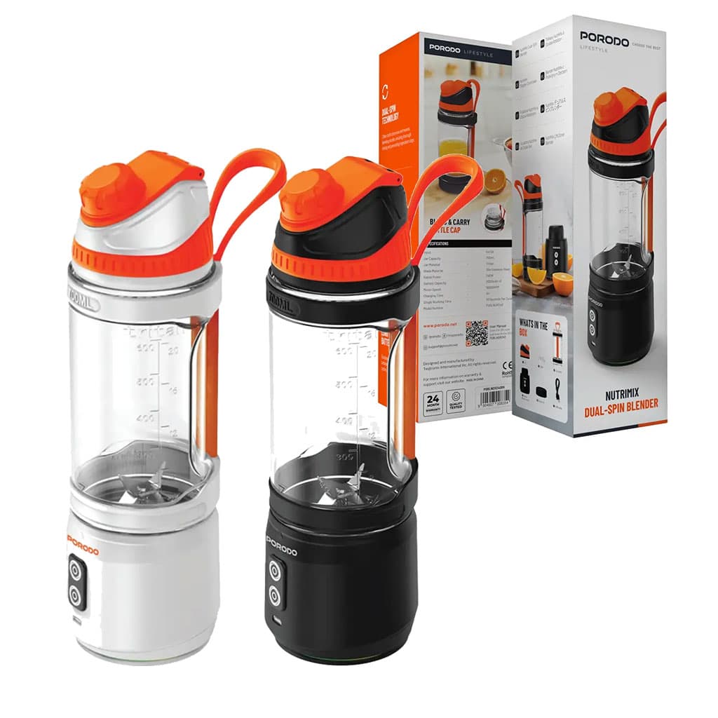 بلندر و مخلوط کن شارژی پرودو مدل نوتری میکس Porodo Lifestyle Nutrimix Dual-Spin Blender