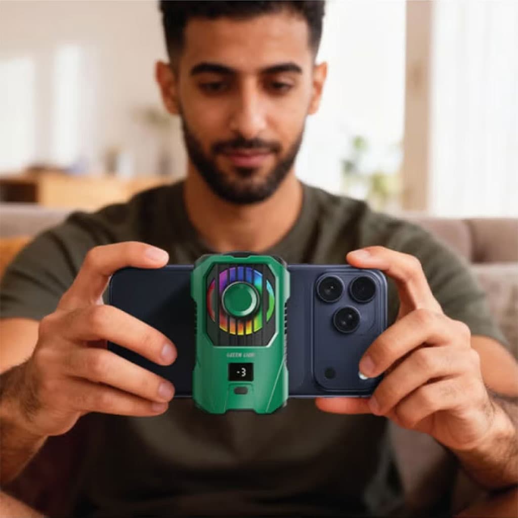 فن خنک کننده گوشی موبایل نمایشگر دار گرین لاین مدل آنتارکتیکا Green Lion Antarctica Phone Cooler — تصویر ۳