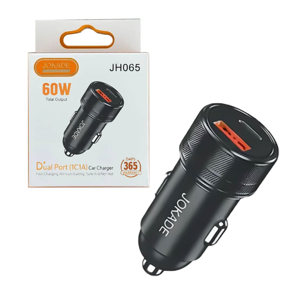شارژر فندکی 2 پورت یک پورت PD فست Jokade JH065 60w