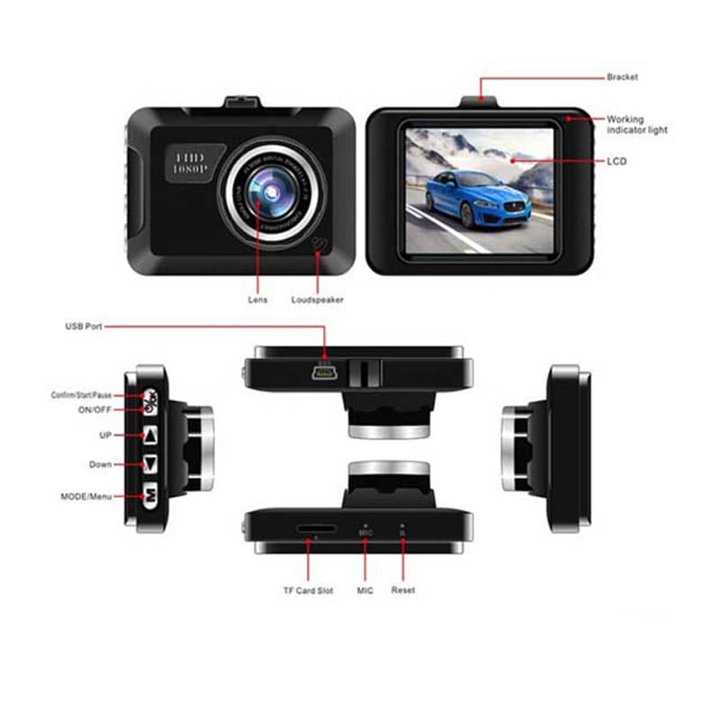 دوربین ثبت وقایع خودرو شارژی دارای نمایشگر 2.2 اینچی Full HD مدل HID — تصویر ۳