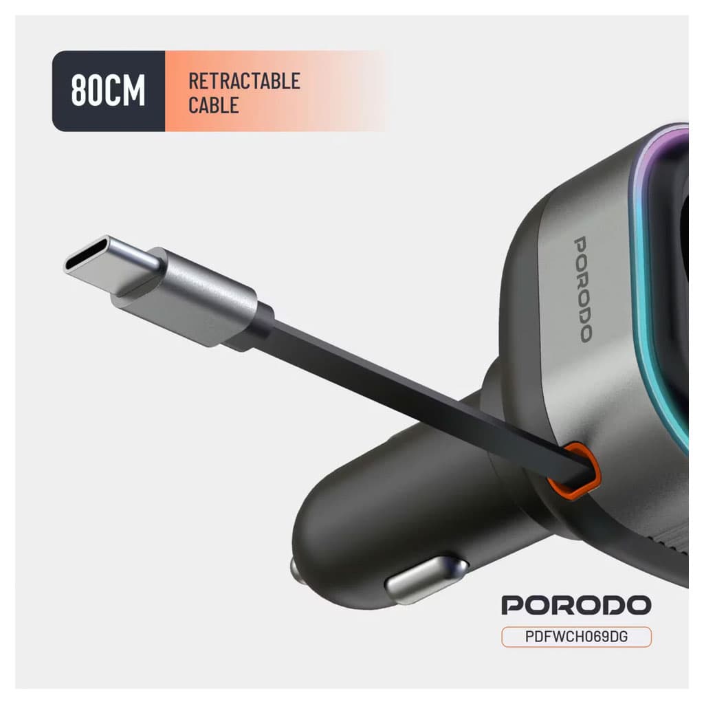 شارژر و FM پلیر پرودو مدل Porodo Audio Boost Bluetooth FM Transmitter FWC069 — تصویر ۷