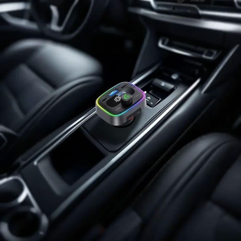 شارژر فندکی و FM پلیر پرودو مدل اسمارت Porodo Smart Car Charger FM Transmitter PDFMBT30W — تصویر ۶
