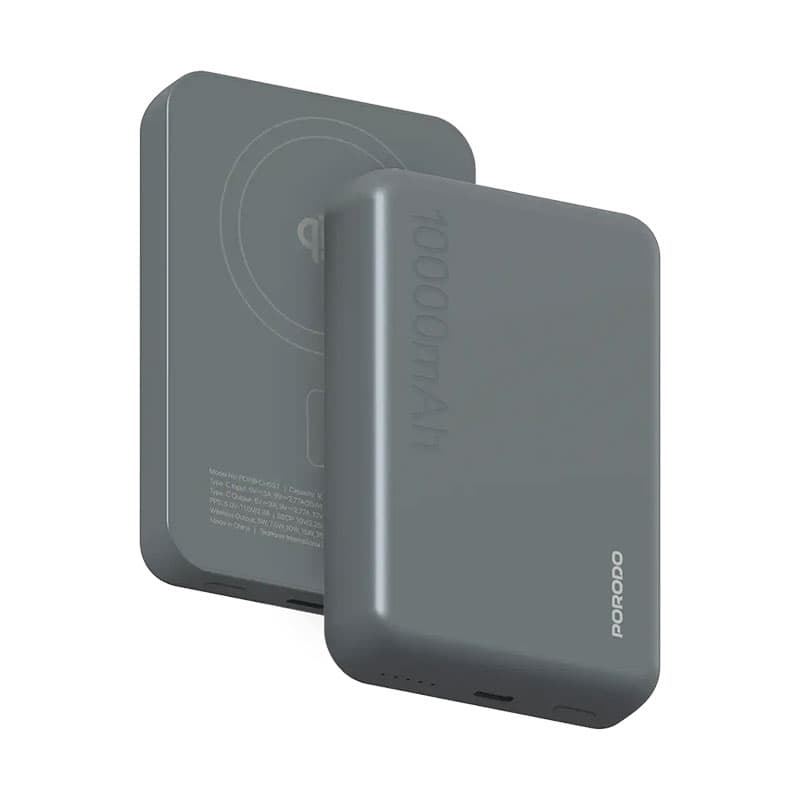پاوربانک 10000mAhفست+وایرلس پرودو مدل وینت سینک Porodo Vingt-Cinq 10000mAh MagSafe Power Bank 25W — تصویر ۲