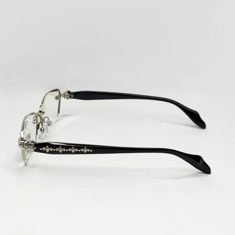 عینک فریم‌لس کروم هارتز Chrome Hearts مدل چندضلعی با عدسی هوشمند فتوکرومیک | مناسب زنانه و مردانه — تصویر ۵