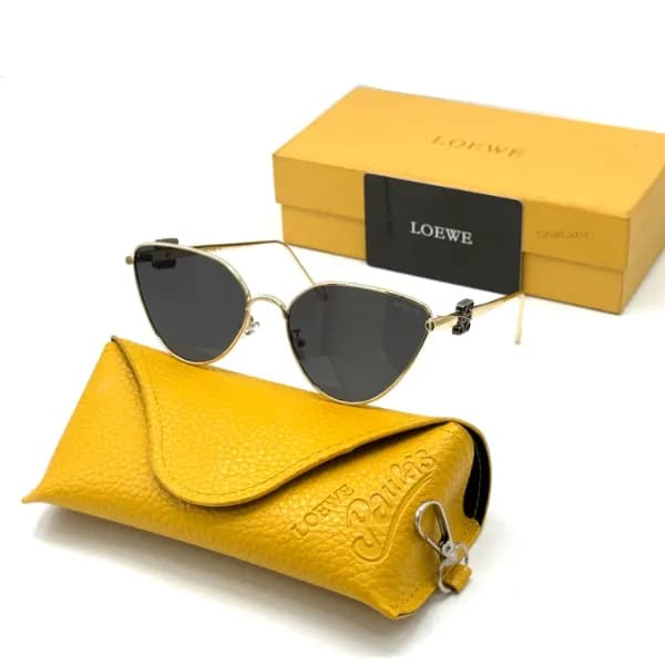 عینک آفتابی لووه LOEWE مدل MOP92 فریم گربه ای فلزی | لنز UV400 | زنانه