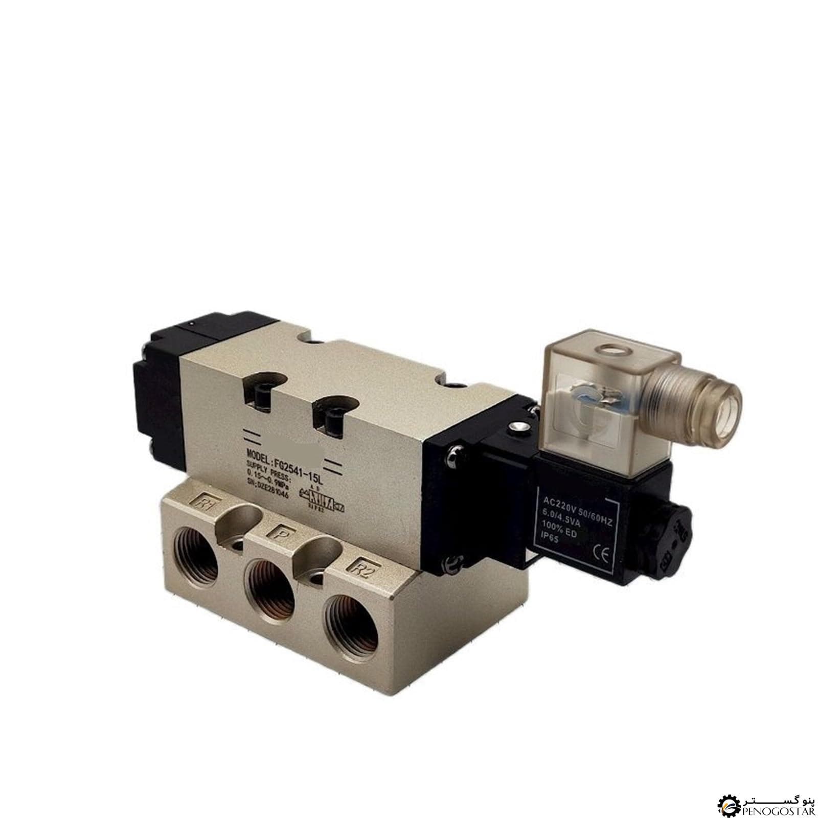 شیر برقی پنوماتیک 5/2 سایز “1 تک بوبین FG2582-25L اس تی ان سی (STNC)