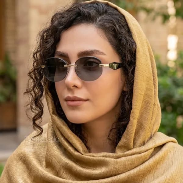 عینک آفتابی پرادا مدل 6A003 فریم بیضی فلزی | لنز UV400 | زنانه — تصویر ۸
