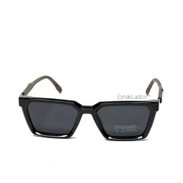 عینک آفتابی مون بلان Montblanc مدل 887 فریم مستطیلی دسته چوبی | لنز UV400 | مناسب زنانه و مردانه — تصویر ۵