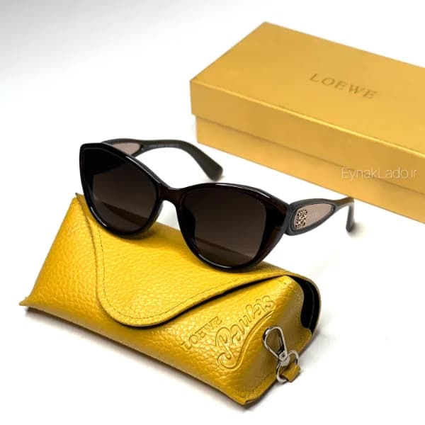 عینک آفتابی لوئوه Loewe مدل QW18419 فریم گربه ای کائوچویی | لنز UV400 | زنانه