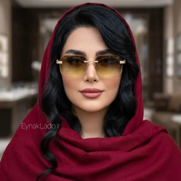 عینک آفتابی کارتیر Cartier مدل O3332 فریم مربعی فلزی | لنز UV400 | زنانه — تصویر ۸