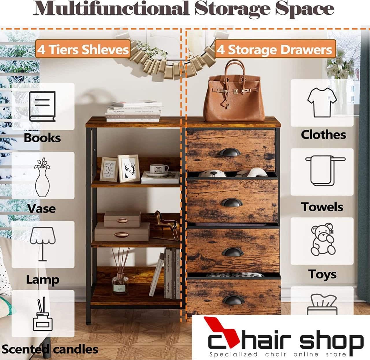 کنسول ویترینی چوب و فلز کد 9923