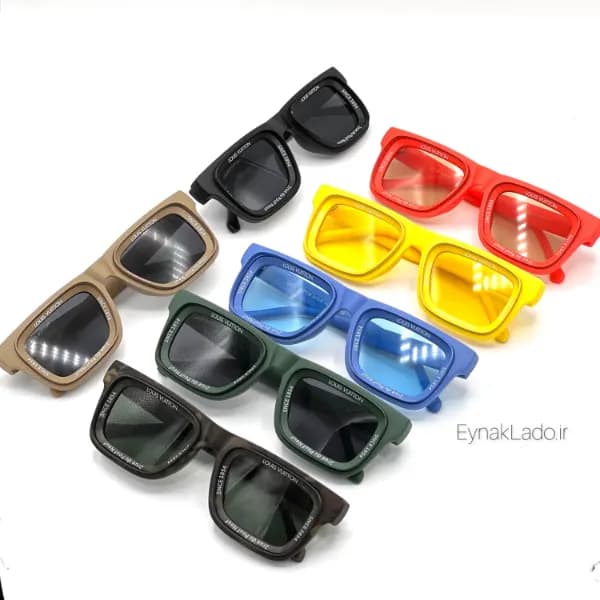 عینک آفتابی لویی ویتون مدل 7782 فریم مربعی کائوچویی | لنز UV400 | مناسب زنانه و مردانه — تصویر ۸