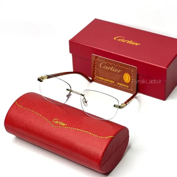 عینک فتوکرومیک کارتیر cartier مدل AE29 فریم مستطیلی فلزی | لنز UV400 | مناسب زنانه و مردانه