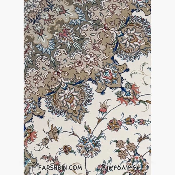فرش سنتی کرم گلبهی 1500 شانه کد 7521 — تصویر ۳