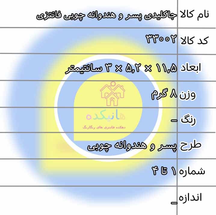 جاکلیدی پسر و هندوانه چوبی فانتزی 33002 — تصویر ۲