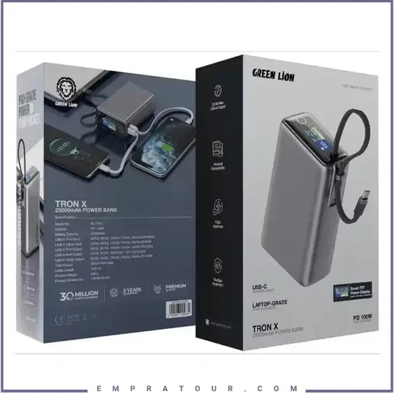 پاوربانک 100 وات گرین لاین Tron X 25000mAh — تصویر ۳
