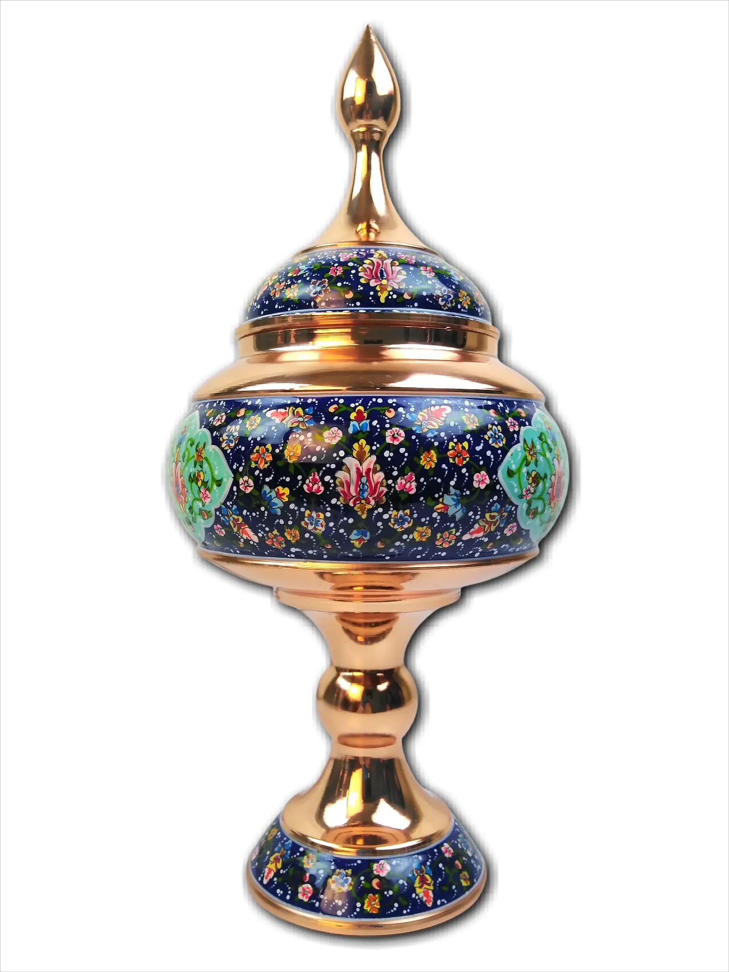 گلدان و شکلات‌خوری مس و پرداز (ارتفاع 32س) — تصویر ۴