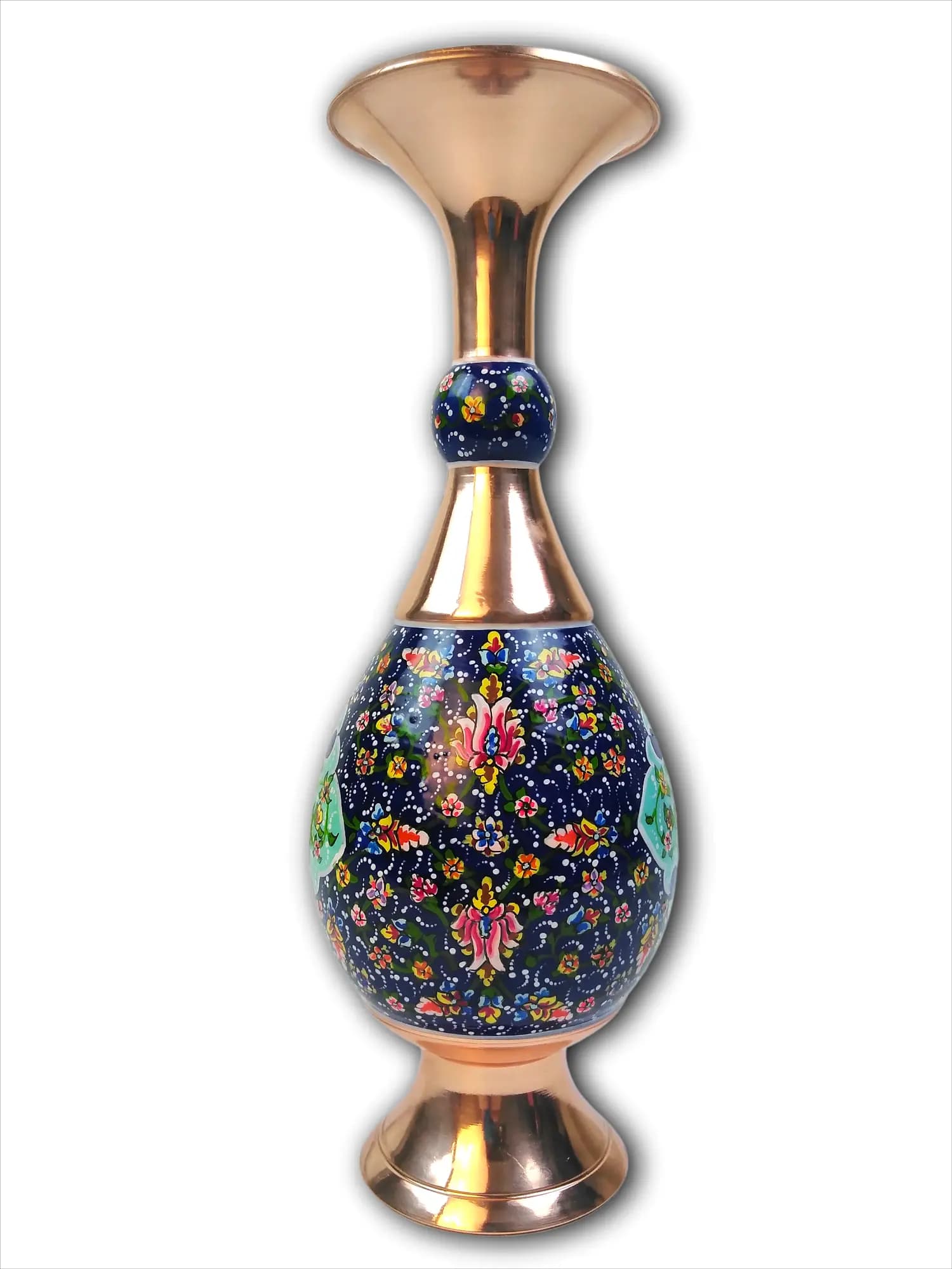 گلدان و شکلات‌خوری مس و پرداز (ارتفاع 32س) — تصویر ۷