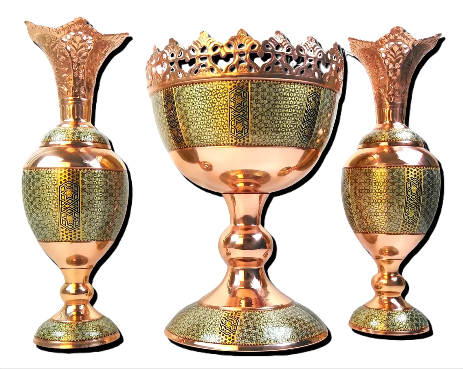 ست سنبلدان و آجیل‌خوری مس و خاتم (ارتفاع 34س)